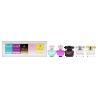 Versace Miniatures Collection for Women - 5 Pc Fragrance Gift Set Iconic Luxury Perfumes Travel-Friendly Perfect for Gifting