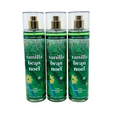 Bath Body Works Vanilla Bean Noel Fine Fragrance Mist 8oz - Lot of 3