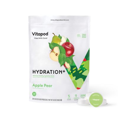 Vitapod Hydration Apple Pear Healthy Hydration Mix - 30 Pods - Electrolytes, Antioxidants, Vitamin C, A, D, E - Water Enhancer and Beverage Mix Packet
