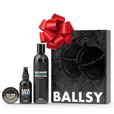 Ballsy Sack Pack, Men&#39;s Fresh Kit, Includes Body Wash, Deodorizing Spray and Cologne Rub, Men&#39;s Body Care, Ball Wash for Men Gift Pack, Sun Surf