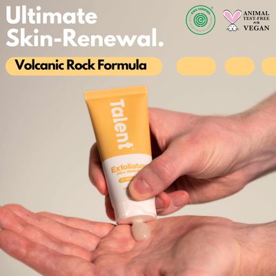 Talent Men's Cell Renewal Exfoliator - Korean Skincare, EWG Verified, Fragrance-Free Volcanic Rock Face Scrub, All Skin Types, 2 fl oz