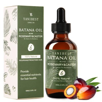 YANIBEST Batana Castor Oil, 100 Pure Natural Hair Oil for Strengthening Hair, Nourish and Repair Damaged Hair, Improve Scalp Health