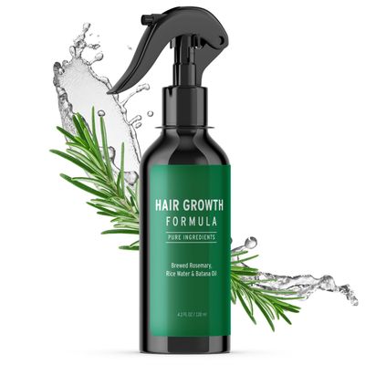 Rosemary Water Spray for Hair Growth, Rosemary Hair Growth Scalp Spray With Rice Water Batana Oil, Biotin, Citrus Peel and Mint to Strengthen Strands and Promote Hair, 4.2 fl oz