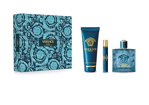 Versace EROS 3 PIECE GIFT SET - 3.4 OZ EAU DE TOILETTE SPRAY NEW Box