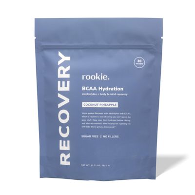 Rookie Wellness Recovery BCAA - Electrolyte and BCAA Powder with 5 g of Branched Chain Amino Acids for Muscle Recovery, Electrolytes for Hydration, Only 10 Calories (30 Servings, Coconut Pineapple)
