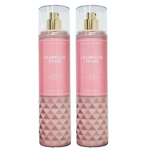 Bath and Body Works CHAMPAGNE TOAST Fine Fragrance Mist - NEW LOOKS 2022 - PACK OF 2 (FULL SIZE MIST 8FL OZ 236 ML)