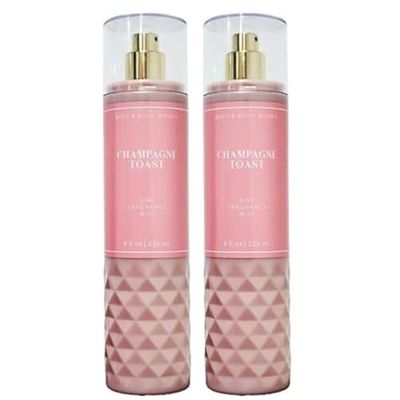 Bath and Body Works CHAMPAGNE TOAST Fine Fragrance Mist - NEW LOOKS 2022 - PACK OF 2 (FULL SIZE MIST 8FL OZ 236 ML)