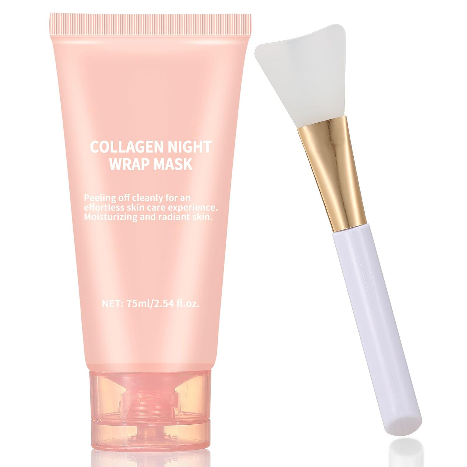 TYTCA Collagen Night Wrapping Mask Peel-Off Overnight Collagen Face Mask - Deeply Hydrates Firming Glowy - Reduce Sagging Wrinkle For Glowing Skin 2.54 fl.oz with Mask Applicator