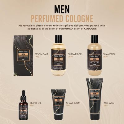 Valentines Day Gifts for Him Fathers Day Bath Perfume Gift Set for Men, 14 Pcs Spa Basket with Classic Perfume kit, Personal Self Care Shaving Kit Relax Included Scubber, Beard Oil, Bath Pillow More