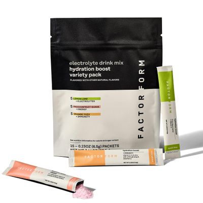 FACTOR FORM Hydration Boost Electrolyte Powder 1800mg Electrolytes Vitamin C, D, B6 B12 for Energy Immunity No Added Sugar 5 Calories 15 Packets Variety Pack