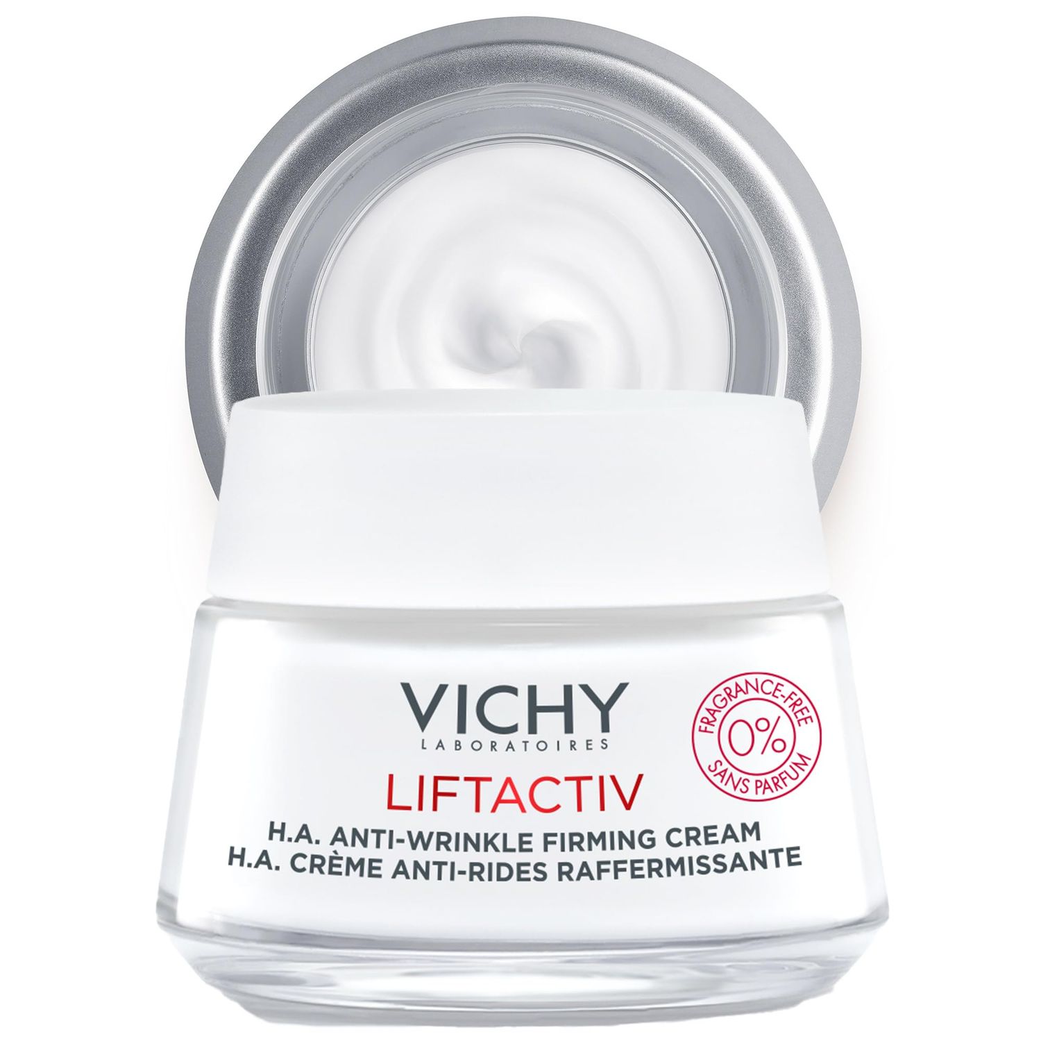 VICHY LiftActiv H.A. Anti-Wrinkle Firming Cream Fragrance Free, Anti Aging Face Cream With Vitamin C Hyaluronic Acid, Smoothing Firming For Wrinkles, Visibly Plumps Skin Improves Radiance