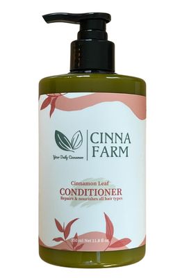 CinnaFarm Conditioner, from Cinnamon leaves extraction, Repairs and nourishes all hair types, no artificial fragrance, fulfates and silicones free, natural ingredients, color safe - 11.8 Fl Oz Bottle