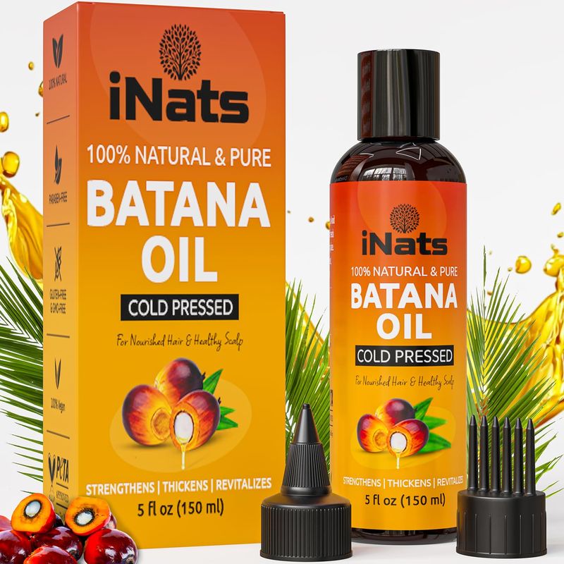 Premium Raw Batana Oil for Hair Growth (5 Fl Oz) - Dr. Sebi 100 Pure Batana Hair Growth Oil from Honduras - Organic Natural - Deeply Nourishing Scalp for Thicker Stronger Hair for Women Men