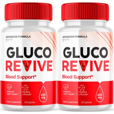 (2 Pack) Gluco Revive Capsules, Gluco Revive Advanced Formula Vitamin Pills, GlucoRevive Natural Ingredients Supports Healthy Lifesytle Glycogen Support Gluco Revive Glyco Optimizer (120 Capsules)