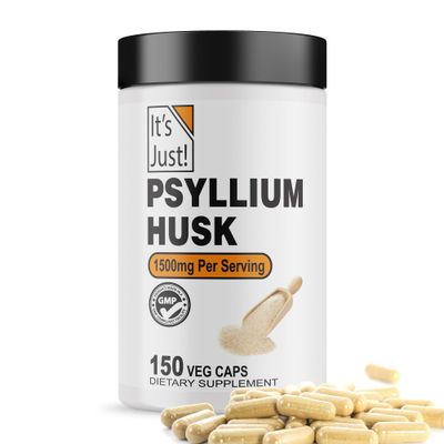 It&#39;s Just! - Psyllium Husk, Dietary Fiber Supplement, Veggie Capsules, 1500mg Per Serving, 150ct Bottle (150 Count)