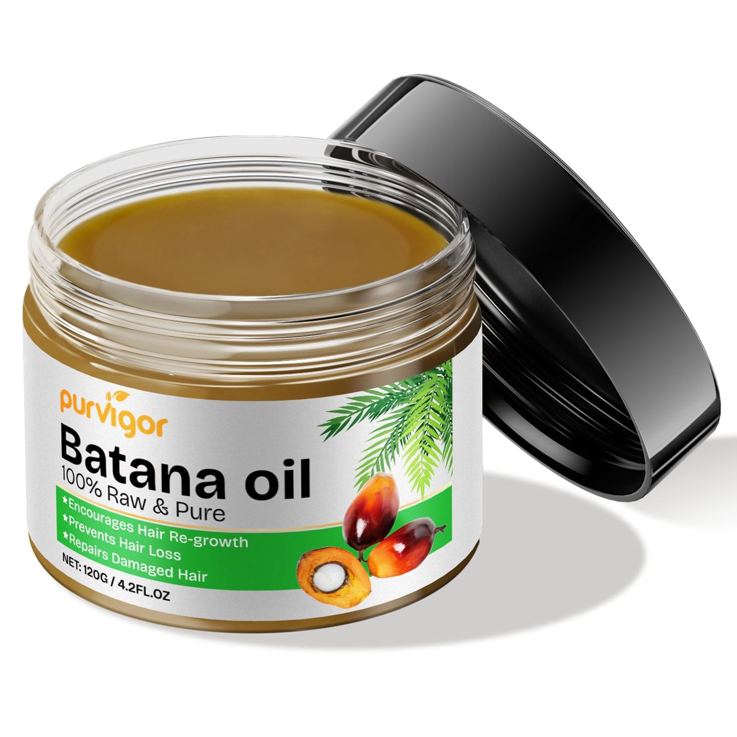Batana Oil for Hair Growth Dr. Sebi Organic, Raw Batana Oil for Hair Growth, Unrefined Batana Oil for Hair Growth, Promote Thickness for Men Women,Prevent Hair Loss, Repair Damaged Hair, 4.2 OZ