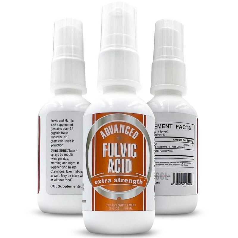 CCL Supplements Advanced Fulvic Acid and Humic Acid Trace Mineral Liquid Spray Supplement. 70 Ionic Organic Vital Minerals Electrolytes, Similar Benefits of Shilajit Drops (2 oz - 60 Servings)