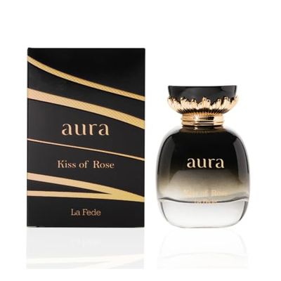 La Fede Aura Kiss Of Rose Arabian Perfume For Women 100ML (3.4 OZ) Eau De Parfum Spray, Long Lasting Perfume Enjoy the Luxurious Sophisticated Fragrance With Fruity Scent for All Occasions