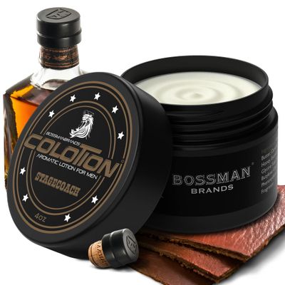 Bossman Colotion (Stagecoach Scent) - 2-in-1 Men&#39;s Lotion Cologne, Moisturizing Hydrating Scented Body Cream for Daily Use