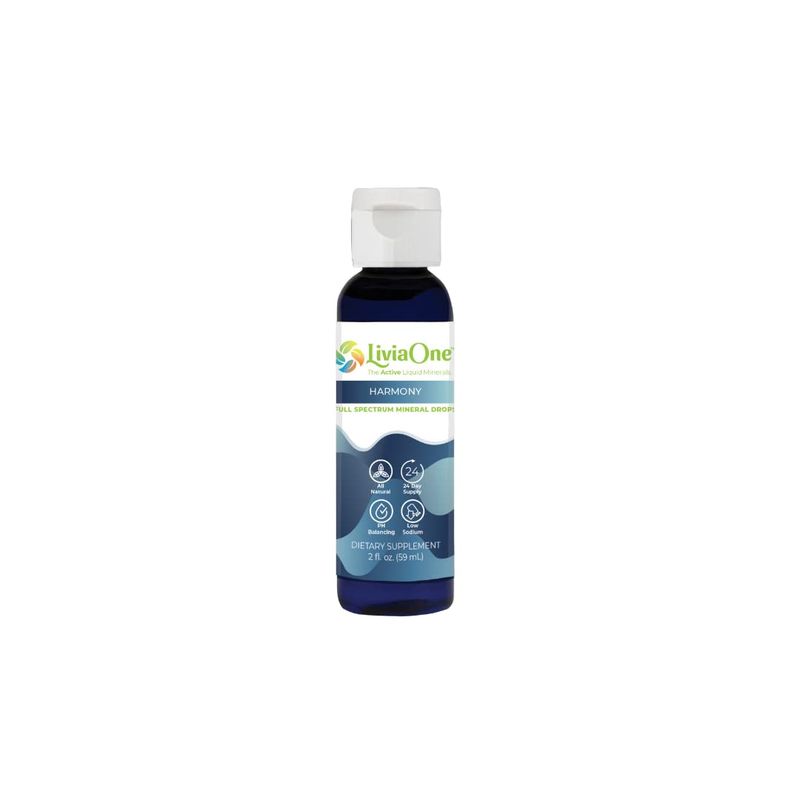 LiviaOne - Harmony Trace Minerals Concentrate - 72 Minerals, Ionic Liquid Magnesium, Chloride, Potassium Low Sodium Energy, Electrolytes, Hydration - 2oz (Pack of 1)