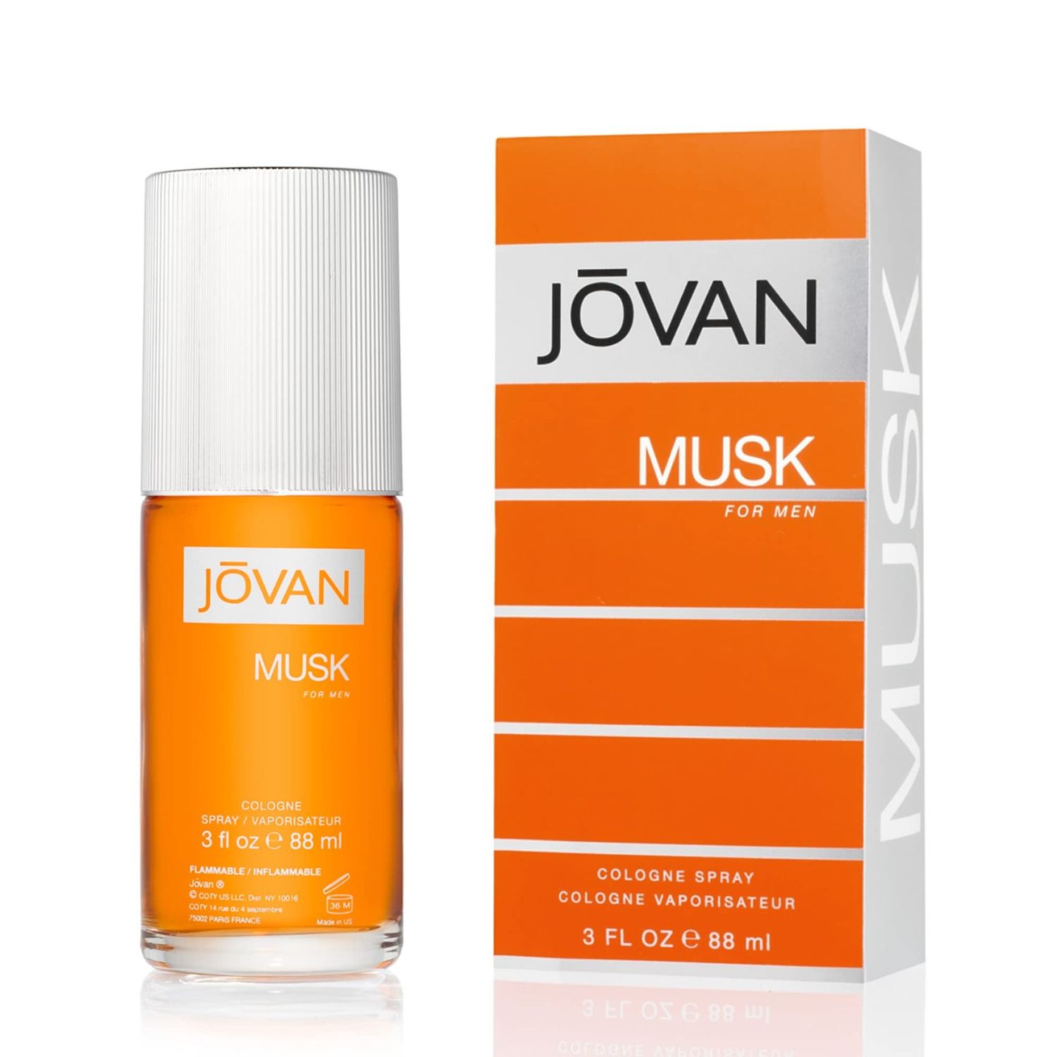 Jovan Musk for Men Eau de Cologne Spray 3 fl oz (Pack of 1), Notes of Carnation, Lavender, and Amber, Men&#39;s Fragrance, Long Lasting, Everyday Fragrance, Travel Size