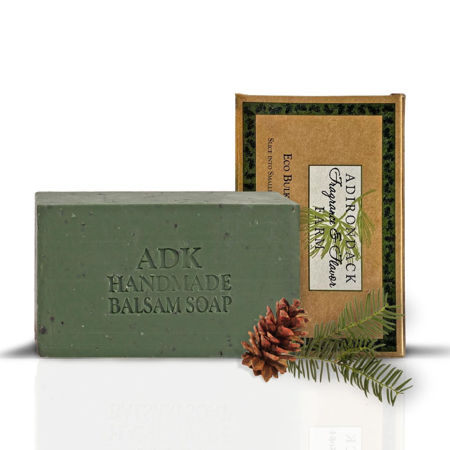 Adirondack Fragrance Flavor Farm ADK Natural Balsam Soap Bar 16 oz., Handmade Vegan Olive Oil Body Soap for Dry and Sensitive Skin, Moisturising for Men, Women Babies