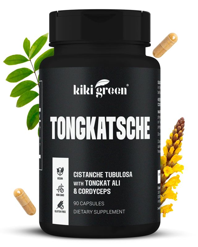 KIKI Green Tongkat Ali Supplement for Men - Tongkatsche with Cistanche Tubulosa, Cordyceps - Energy, Recovery, Vitality Support - 90 Vegan Capsules 400mg Extracts