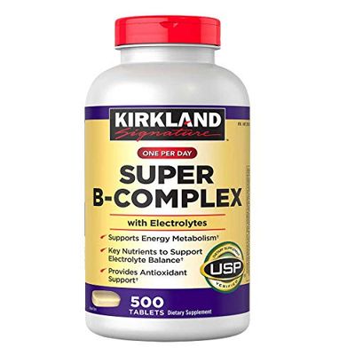 Kirkland Signature Super B-Complex with Electrolytes, 500 Tablets (4 Pack)