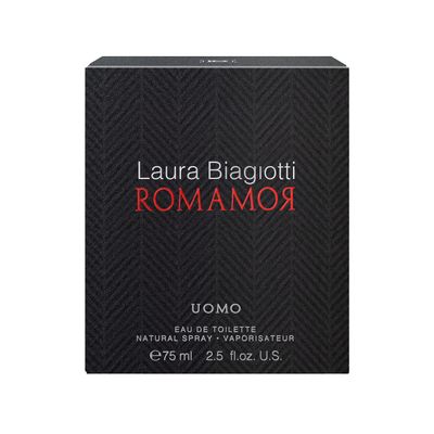 Laura Biagiotti Romamor - Cologne for Men - Amber Woody Fragrance - Perfume for Men with Grapefruit, Black Pepper, Vetiver and Ginger - 2.5 oz