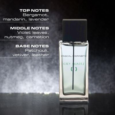 Pascal Morabito - Grey Quartz- 3.4 Oz Eau De Toilette - Fragrance Mist For Men - Modern Aromatic Scent - Cologne Spray With Spices, Veviter, Leather, Geranium, Patchouli Accords