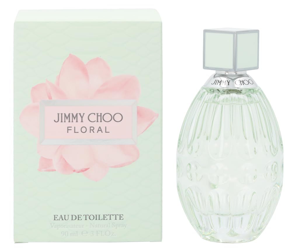 JIMMY CHOO Floral Eau de Toilette - Long Lasting Fragrance with notes of Nectarine, Sweet Pea Musk - Fruity Musky - 3.0 fl. oz.
