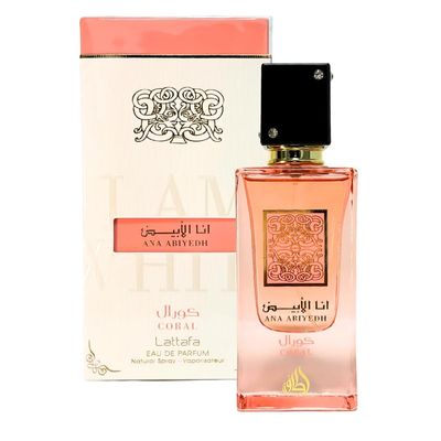 Lattafa Ana Abiyedh Coral for Unisex Eau de Parfum Spray, 2.0 Ounce 60 ml