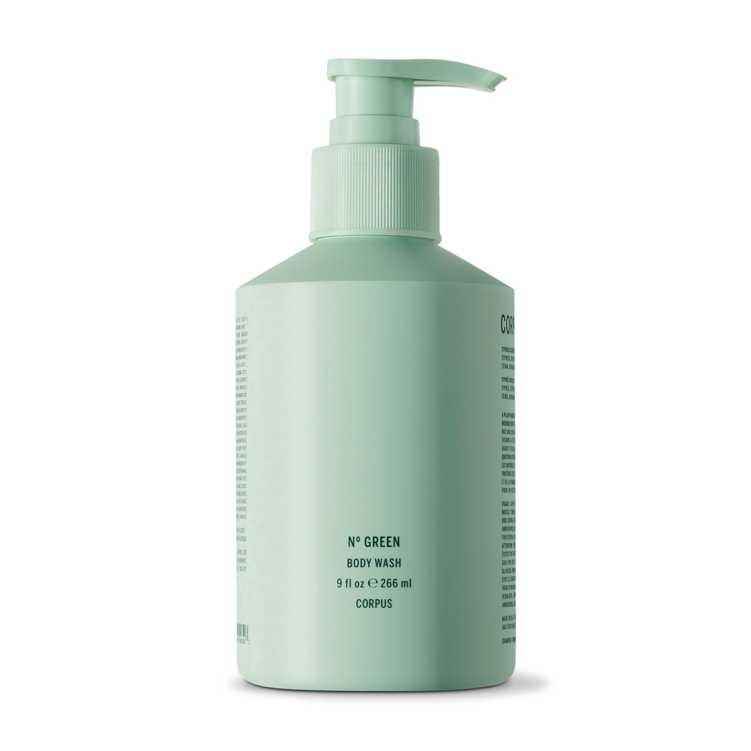 Corpus - N Green Body Wash Moisturizing Plant-Based Cleanser for Women Men, Skincare-Grade Oils Botanical Extracts Sulfate-Free, No Synthetic Fragrance or Parabens (266 ml 9 fl oz)