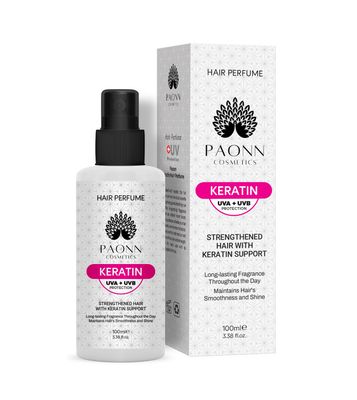PAONN Keratin Hair Perfume, Keratin-Enriched Mist, UVA UVB Protection Fragrance, Long-Lasting Scent, Hair Care Smoothness Shine