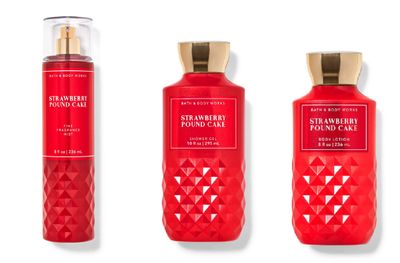 Bath and Body Works - Strawberry Pound Cake - Daily Trio - Fall 2020 - Shower Gel, Fragrance Mist Body Lotion