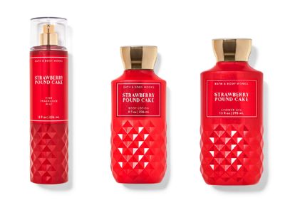 Bath and Body Works - Strawberry Pound Cake - Daily Trio - Fall 2020 - Shower Gel, Fragrance Mist Body Lotion
