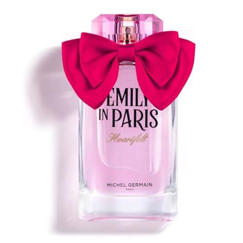 Michel Germain Emily in Paris Heartfelt Eau de Parfum Fragrance Spray, Feminine Gourmand Scent, Top Notes of Strawberry, Champagne, Seductive Mouthwatering Women&#39;s Natural Oils Perfume, 3.4 Fl Oz