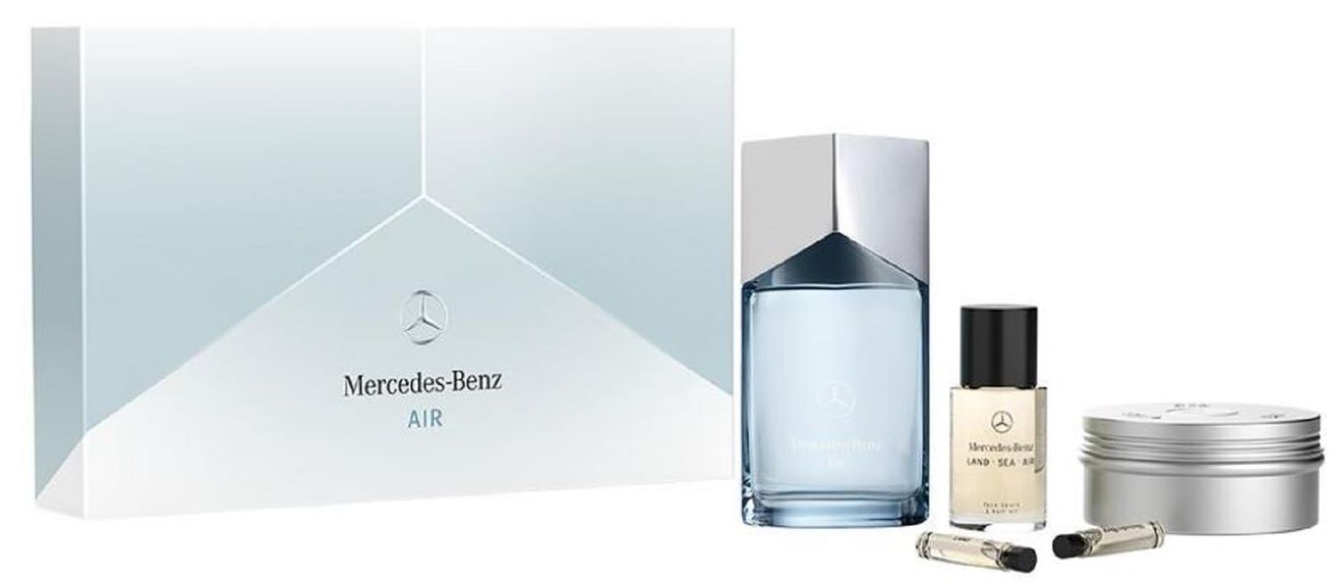 Mercedes-Benz Air LSA Giftset - Men&#39;s Cologne Set - Cologne for Men - Hair Oil, Shower Gel Body Wash, Perfumes for Men - Personal Care Products - 5 Pc
