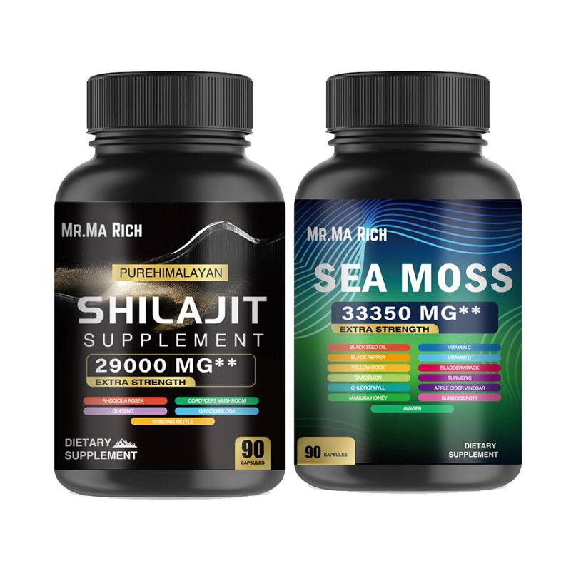 Mr.Ma Rich Sea Moss and shilajit Bundle - 90 2 Count (Sea Moss and Shilaji)