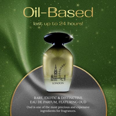 L'Orientale Fragrances Night De Paris London 100ml 3.3oz - Oil-Based Perfumes for Women Men, Unisex Amber Spicy Eau de Parfum - Long-Lasting Up to 24 Hours, Ideal for All Seasons