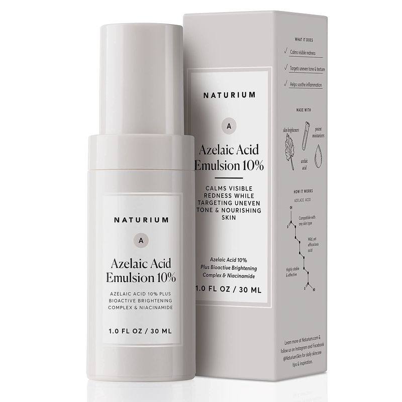 Naturium Azelaic Acid Emulsion 10 Plus Bioactive Complex Niacinamide, Anti-Aging Skin Care, 1 oz