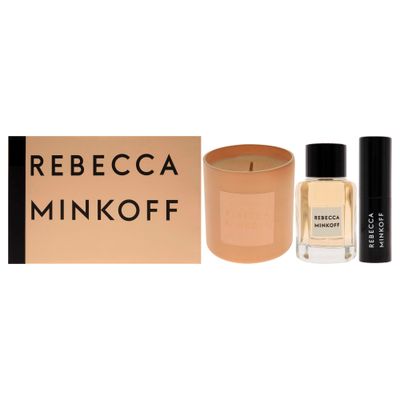 Rebecca Minkoff Gift Set - Notes of Cardamom, Jasmine and Tonka Bean - Delivers Sensuality and Warmth - Perfect for Fragrance Lovers - Includes EDP Spray, Mini EDP Spray and Scented Candle - 3 pc