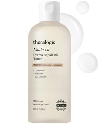 Theralogic Madecell Derma Repair B5 Toner - Inner Skin Moisturizing Soothing Essence Toner for Sensitive Skin with Dexpantenol Madecassoside - Hypoallergenic, Vegan, Fragrance Free, 9.48 fl.oz.