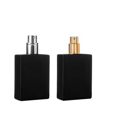 YORROR 2 Pack Black Glass Perfume Atomizer, 100ml Empty Refillable Spray Bottle for Men and Women, Portable Fragrance Fine Mist Dispenser for Travel