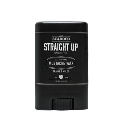 Live Bearded Mustache Wax Stick, 0.35 oz - Made in the USA with All-Natural Ingredients - Medium Hold Stache and Beard Styling for Men Straight Up Unscented - Fragrance-Free