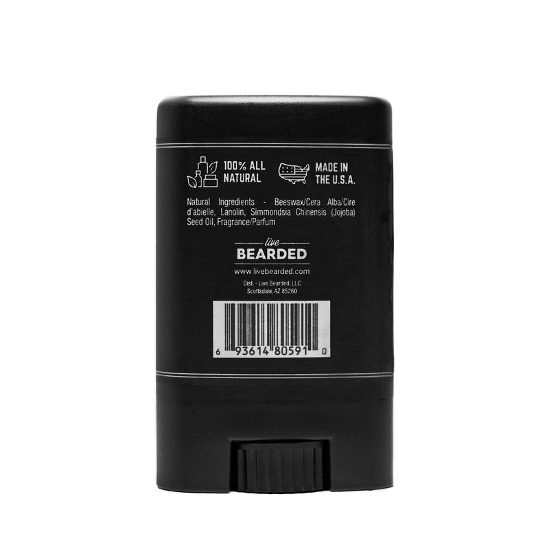 Live Bearded Mustache Wax Stick, 0.35 oz - Made in the USA with All-Natural Ingredients - Medium Hold Stache and Beard Styling for Men Straight Up Unscented - Fragrance-Free