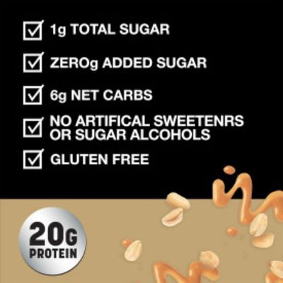 KIND Protein MAX Sweet Salty Caramel Peanut Crisp Snack Bars, 20g of Protein, Keto Friendly, 1g of Sugar Per Bar, Gluten Free, 4 Count Box