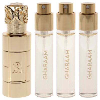 Swiss Arabian Gharaam for Unisex - 4 Pc Mini Gift Set 3 x 10ml Perfume Spray, 1 Metal Case