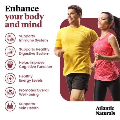 Atlantic Naturals Sea Moss with Shrooms - Mushroom Gummies Supplement - Organic Superfood with Irish Moss, Lion's Mane, Reishi, Cordyceps, Chaga Turkey Tail - Focus, Energy, Immune Health - 60 ct