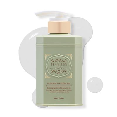 TEABLESS Herb Black Tea Body Wash, Hydrating Vegan Body Cleanser for Sensitive Skin, Daily Moisturizing Shower Gel, Fragrance Free bubble bath, Slow Aging Care